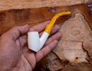 Handmade Cigarette Holder Meerschaum Pipes, Astaş, Freehand, Smooth Carved, With Fitted Case