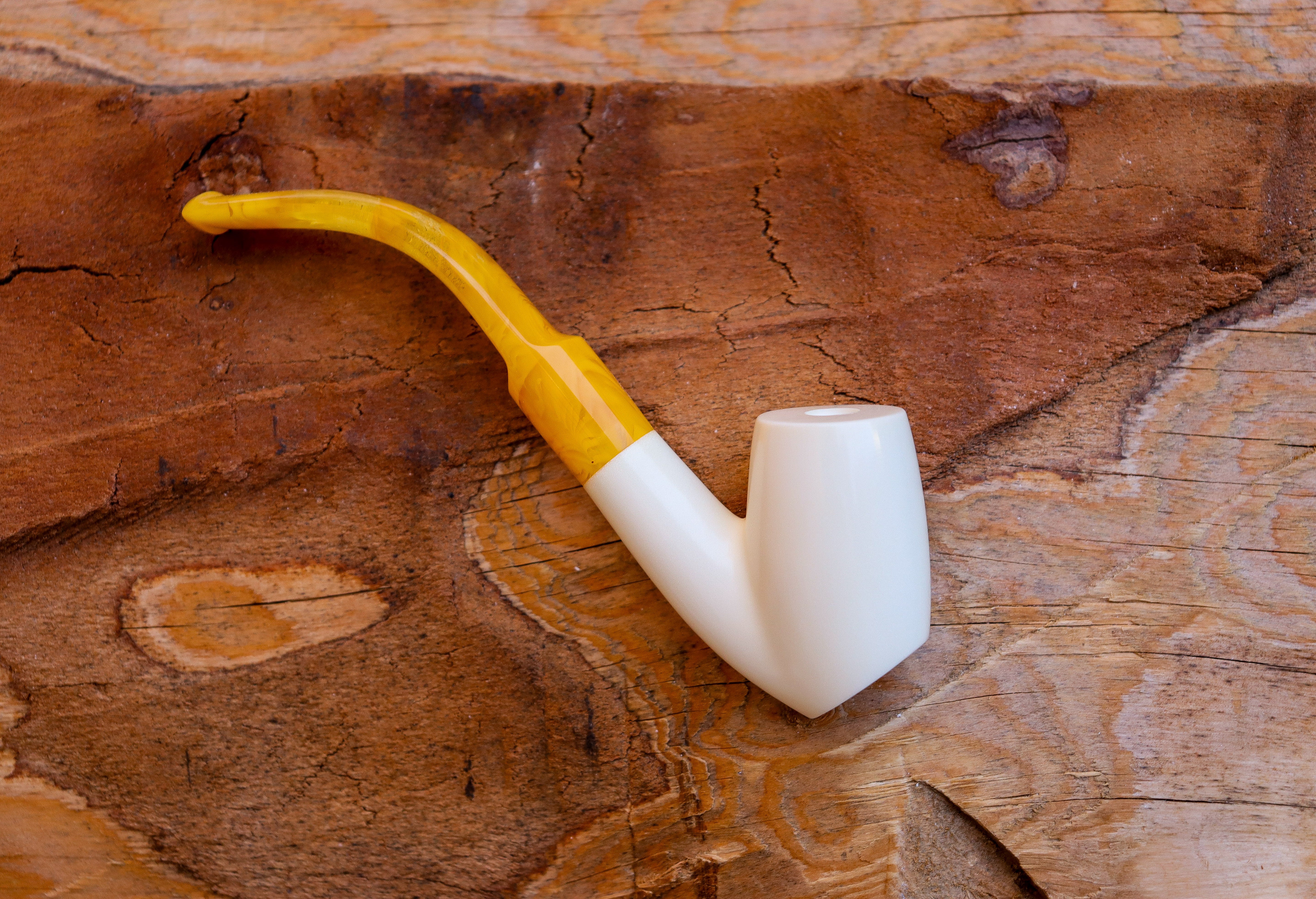 Handmade Cigarette Holder Meerschaum Pipes, Astaş, Freehand, Smooth Carved, With Fitted Case
