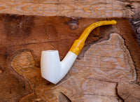 Handmade Cigarette Holder Meerschaum Pipes, Astaş, Freehand, Smooth Carved, With Fitted Case