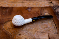 Handmade Astaş Meerschaum Pipes, Sqaut Tomato, Lattice Carved, With Fitted Case