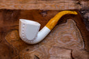Handmade Astaş Meerschaum Pipes, Panel, Large Size, Latticed Carved, With Fitted Case
