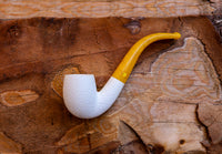 Handmade Astaş Meerschaum Pipes, Lee Van Cleef, Rustic Carved, With Fitted Case