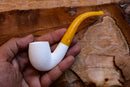 Handmade Astaş Meerschaum Pipes, Lee Van Cleef, Rustic Carved, With Fitted Case