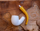 Handmade Astaş Meerschaum Pipes, Lee Van Cleef, Rustic Carved, With Fitted Case