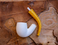 Handmade Astaş Meerschaum Pipes, Lee Van Cleef, Rustic Carved, With Fitted Case