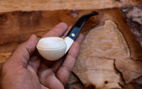 Handmade Sqaut Bulldog Meerschaum Pipe, Astaş, Smooth Carved, With Fitted Case
