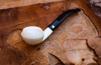 Handmade Sqaut Bulldog Meerschaum Pipe, Astaş, Smooth Carved, With Fitted Case