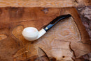 Handmade Sqaut Bulldog Meerschaum Pipe, Astaş, Smooth Carved, With Fitted Case