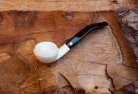 Handmade Sqaut Bulldog Meerschaum Pipe, Astaş, Smooth Carved, With Fitted Case