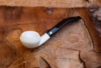 Handmade Sqaut Bulldog Meerschaum Pipe, Astaş, Smooth Carved, With Fitted Case