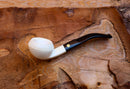 Handmade Sqaut Bulldog Meerschaum Pipe, Astaş, Smooth Carved, With Fitted Case