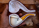 Handmade Astaş Meerschaum Pipes, Calabash Style, Smooth Large, With Fitted Case