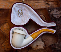 Handmade Astaş Meerschaum Pipes, Calabash Style, Smooth Large, With Fitted Case