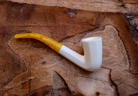 Handmade Astaş Meerchaum Pipes, Dublin Panel, Smooth Carved, Large, With Fitted Case