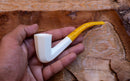 Handmade Astaş Meerchaum Pipes, Dublin Panel, Smooth Carved, Large, With Fitted Case