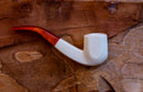 Handmade Astaş Meerschaum Pipes, Panel, Smooth Carved, Acrylic Stem, With Fitted Case