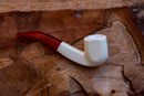 Handmade Astaş Meerschaum Pipes, Panel, Smooth Carved, Acrylic Stem, With Fitted Case