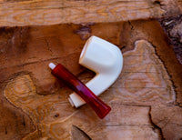 Handmade Astaş Meerschaum Pipes, Panel, Smooth Carved, Acrylic Stem, With Fitted Case