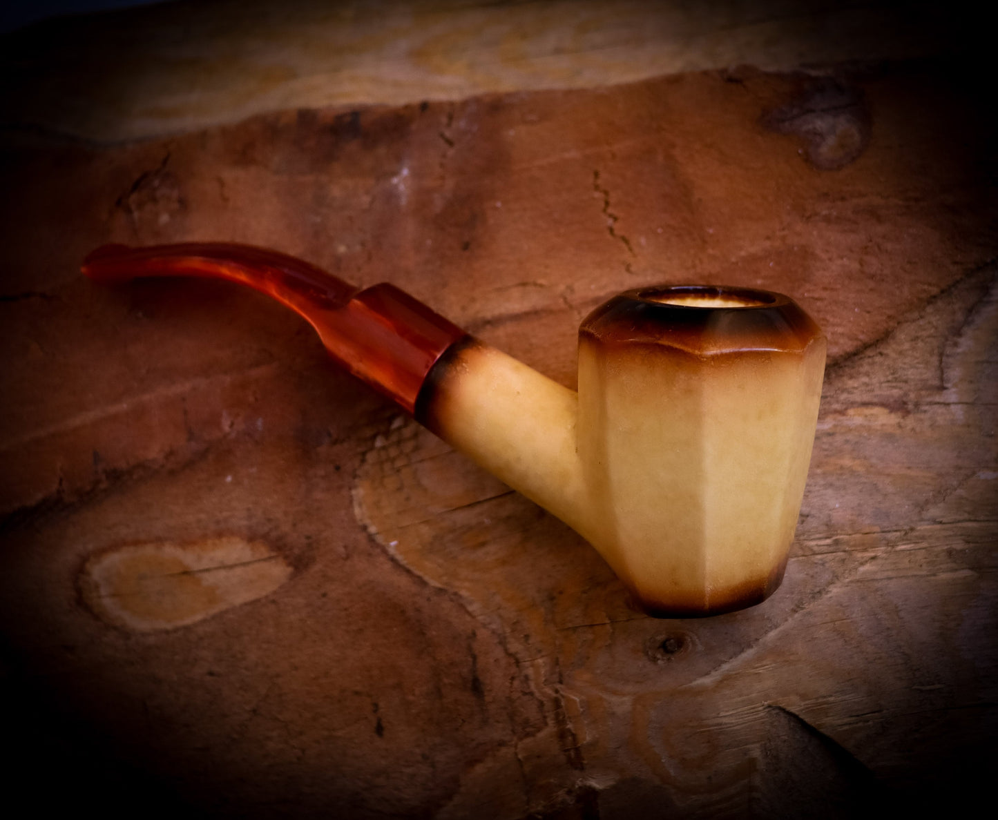 Calcined Smooth Special Hand Crafted Lee Van Cleef Model Meerschaum Pipe With Leather Box -Astaş Meerschaum