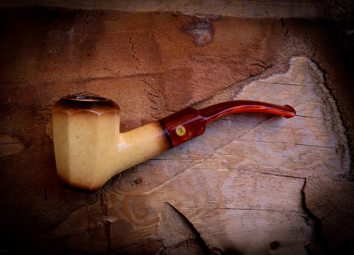 Calcined Smooth Special Hand Crafted Lee Van Cleef Model Meerschaum Pipe With Leather Box -Astaş Meerschaum