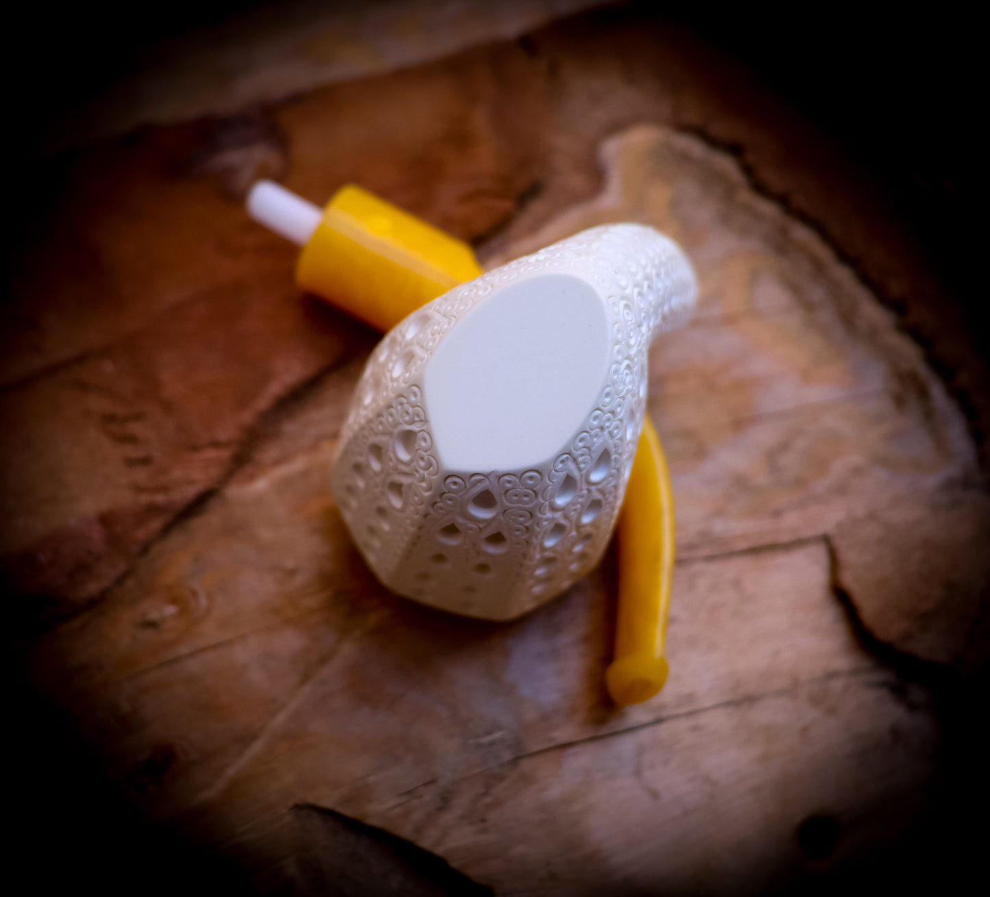 Embriodered Special Hand Crafted Panel Model Meerschaum Pipe With Leather Box -Astaş Meerschaum