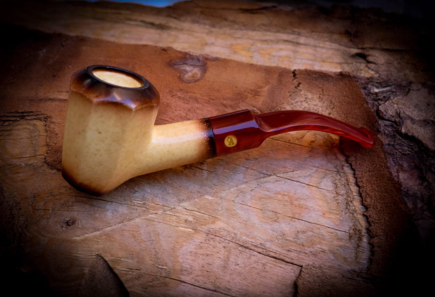 Calcined Smooth Special Hand Crafted Lee Van Cleef Model Meerschaum Pipe With Leather Box -Astaş Meerschaum