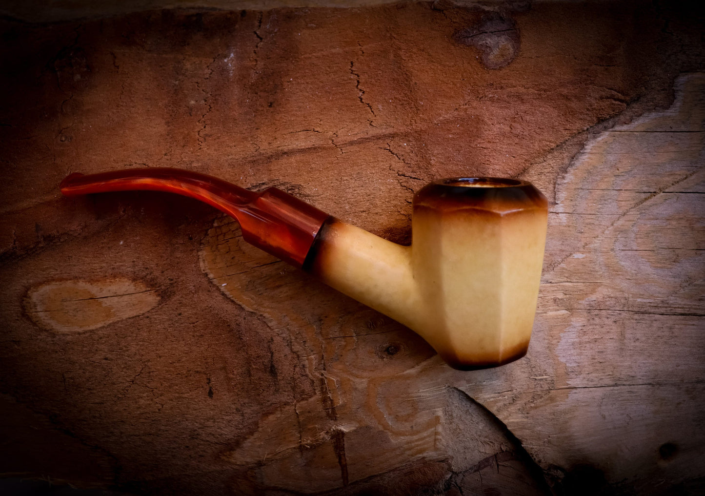 Calcined Smooth Special Hand Crafted Lee Van Cleef Model Meerschaum Pipe With Leather Box -Astaş Meerschaum