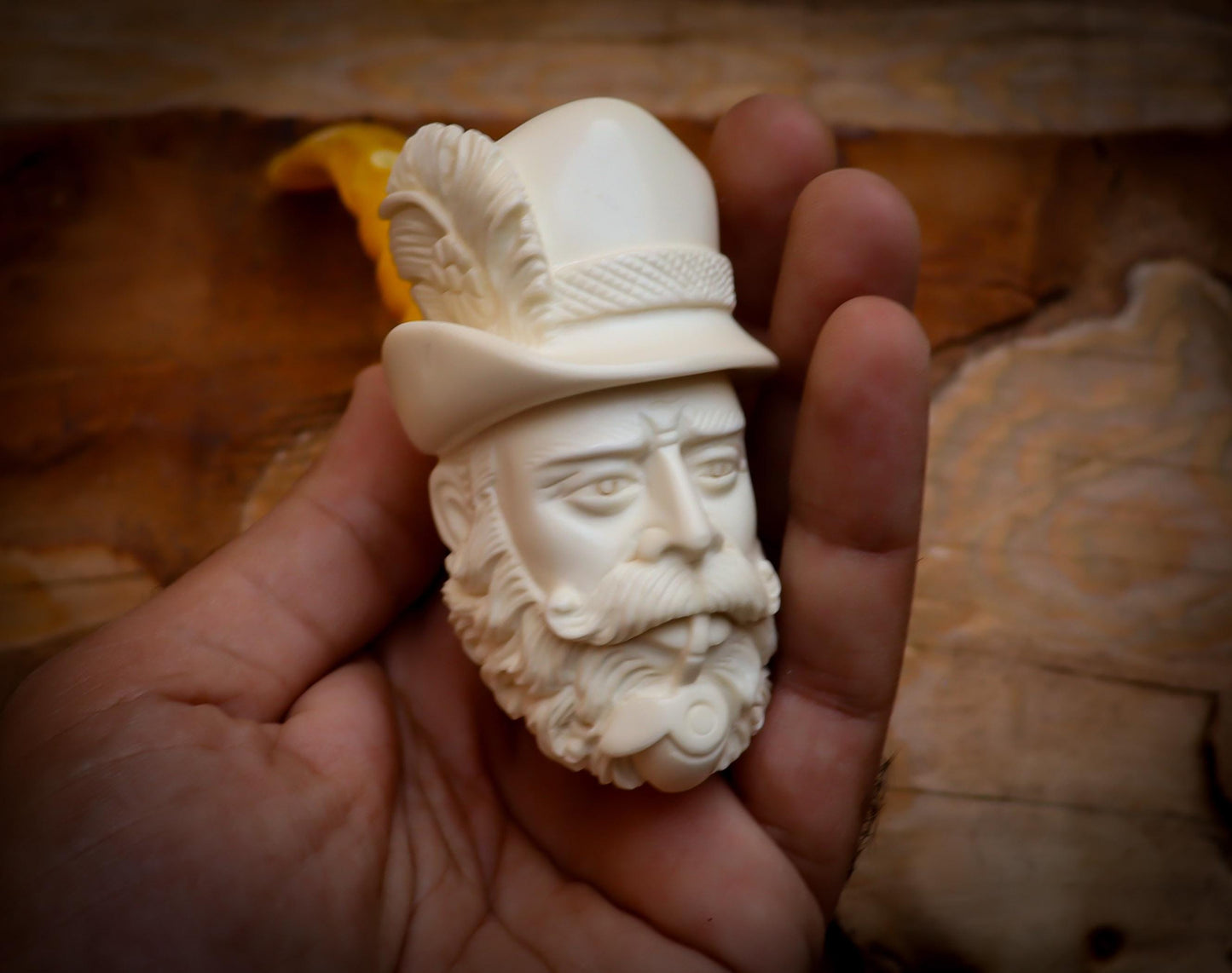 Dr. Watson Meerschaum, Special Hand Crafted Extra Large Size Dr. Watson Model Meerschaum Pipe With Leather Box -Astaş Meerschaum