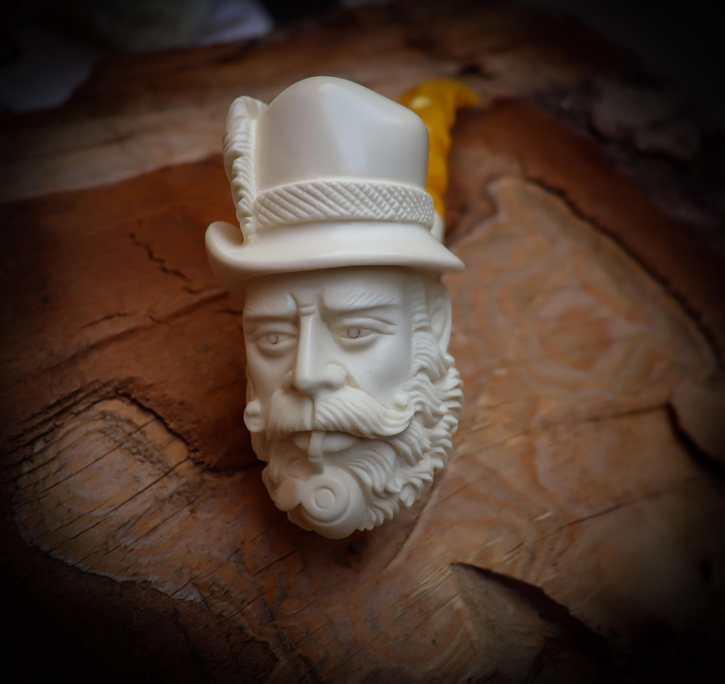 Dr. Watson Meerschaum, Special Hand Crafted Extra Large Size Dr. Watson Model Meerschaum Pipe With Leather Box -Astaş Meerschaum