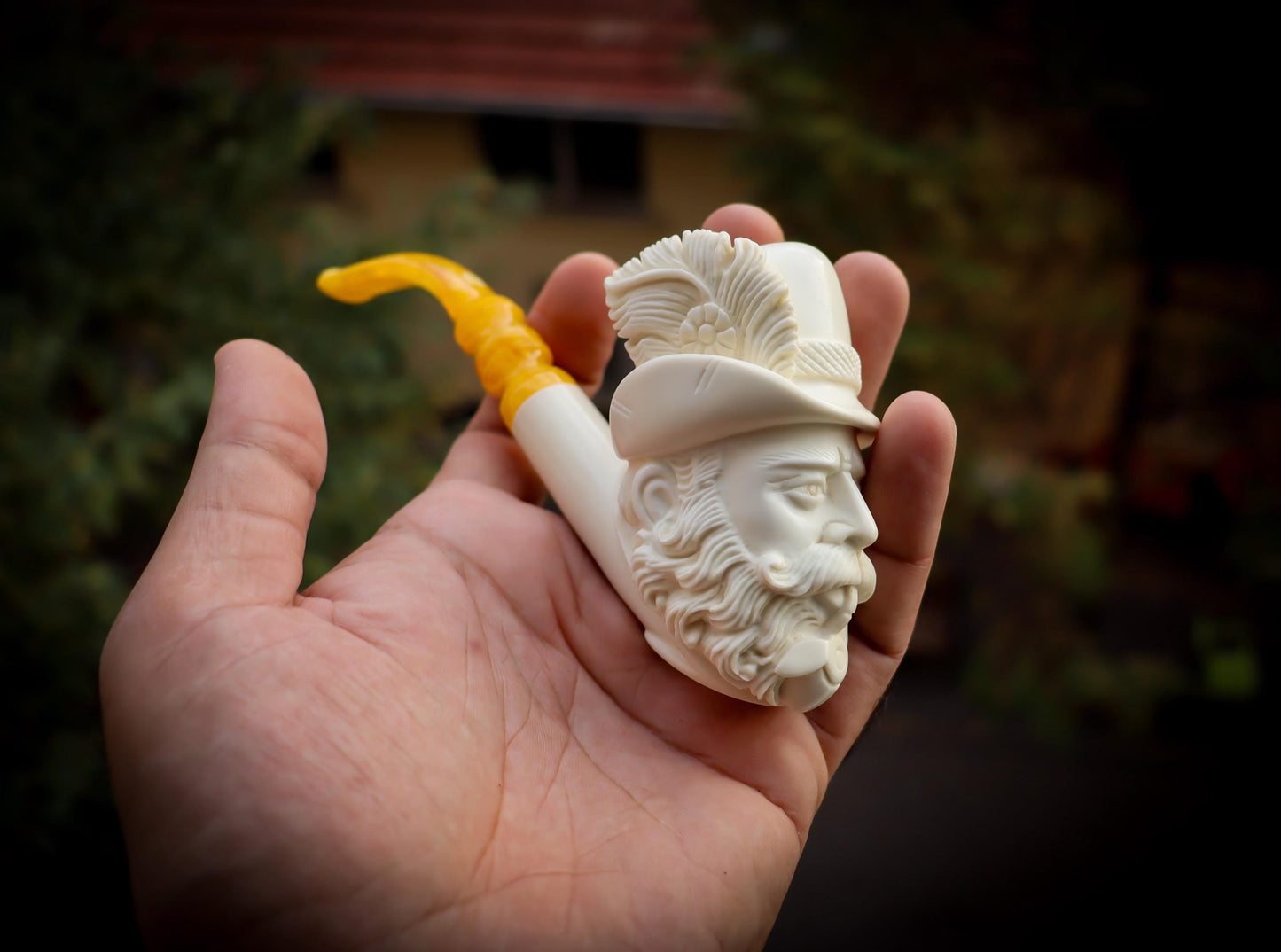 Dr. Watson Meerschaum, Special Hand Crafted Extra Large Size Dr. Watson Model Meerschaum Pipe With Leather Box -Astaş Meerschaum