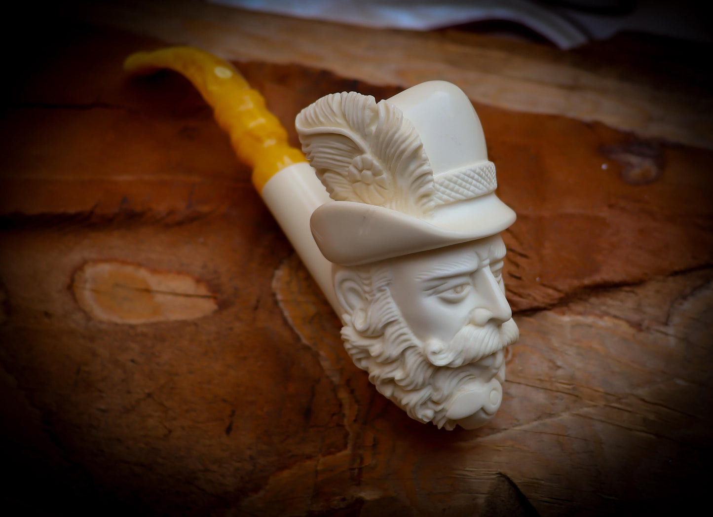 Dr. Watson Meerschaum, Special Hand Crafted Extra Large Size Dr. Watson Model Meerschaum Pipe With Leather Box -Astaş Meerschaum