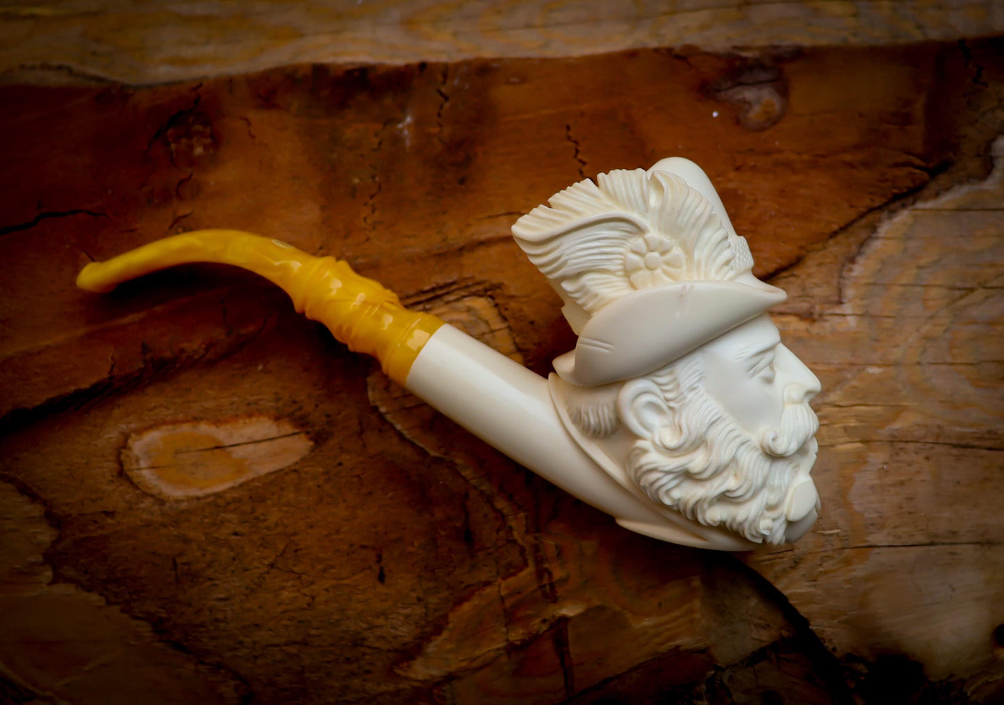 Dr. Watson Meerschaum, Special Hand Crafted Extra Large Size Dr. Watson Model Meerschaum Pipe With Leather Box -Astaş Meerschaum