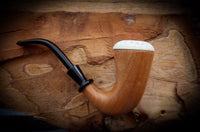 Calabash Mahogany Pipe with Handcarved Block Meerschaum