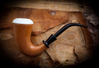 Calabash Mahogany Pipe with Handcarved Block Meerschaum