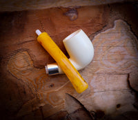 Silver Smooth Special Handmade Half Bent Meerschaum Pipe With Leather Box- Astaş Meerschaum