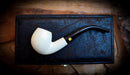 Smooth Special Handmade Half Bent Meerschaum Pipe With Leather Box-Astaş Meerschaum