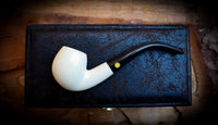 Smooth Special Handmade Half Bent Meerschaum Pipe With Leather Box-Astaş Meerschaum