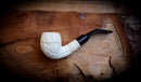 High Quality Half Bent Model Grape Leaf Pattern Meerschaum Pipe With Leather Case- Astaş Meerschaum