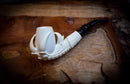 Smooth Special Handmade Large Size Eagle Claw Meerschaum Pipe With Leather Box-Astaş Meerschaum