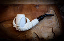 Smooth Special Handmade Large Size Eagle Claw Meerschaum Pipe With Leather Box-Astaş Meerschaum