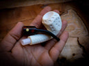 9MM Filtered Embriodered Special Handmade Panel Meerschaum Pipe With Leather Box- Astaş Meerschaum