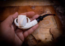 Rustic Patterned Special Handmade Eagle Claw Block Meerschaum Pipe With Leather Box-Astaş Meerschaum