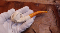 Cigarette Holder Eagle Claw Meerschaum Pipe With Leather Case-Astaş Meerschaum